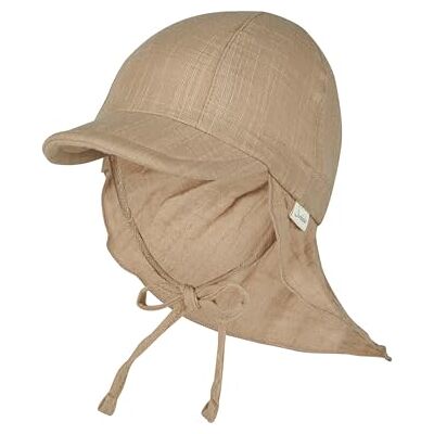 Sterntaler Unisex toppmössa med nackskydd av bomull, muslin med knytband, solhatt, toupe, 47 Sterntaler Unisex toppmössa med nackskydd av bomull, muslin med knytband, solhatt, toupe, 47