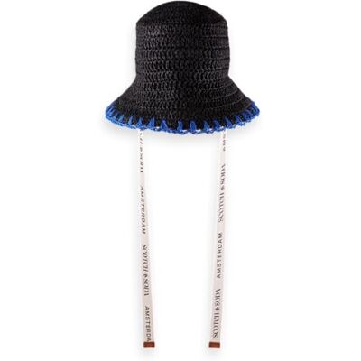 Scotch & Soda halmhink hatt, Svart 001, En Storlek Scotch & Soda halmhink hatt, Svart 001, En Storlek