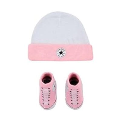 CONVERSE ALL STAR Converse Chuck Taylor Infant Hat och Booties Set, Ljusrosa (mc0005-a6a)/vit CONVERSE ALL STAR Converse Chuck Taylor Infant Hat och Booties Set, Ljusrosa (mc0005-a6a)/vit