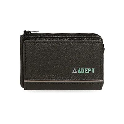 ADEPT Kurt Plånbok med Korthållare Svart 11x7x1,5 cm Läder, Svart, Plånbok med korthållare ADEPT Kurt Plånbok med Korthållare Svart 11x7x1,5 cm Läder, Svart, Plånbok med korthållare