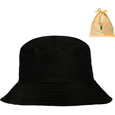 Jrancc Fiskehatt hink hatt 56-58 cm svart mjuk bomull och polyester unisex rundade kanter solhattar för utomhusbruk krigsspel fiske vandring camping resor Jrancc Fiskehatt hink hatt 56-58 cm svart mjuk bomull och polyester unisex rundade kanter solhattar för utomhusbruk krigsspel fiske vandring camping resor