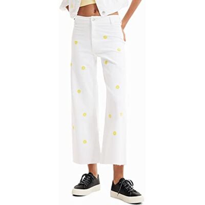 Desigual Casual Byxor för kvinnor, Vit, 34 SE Desigual Casual Byxor för kvinnor, Vit, 34 SE