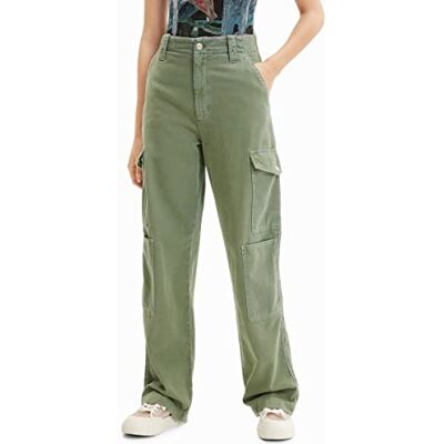 Desigual Fritidsbyxor för kvinnor, grön, 36 Desigual Fritidsbyxor för kvinnor, grön, 36