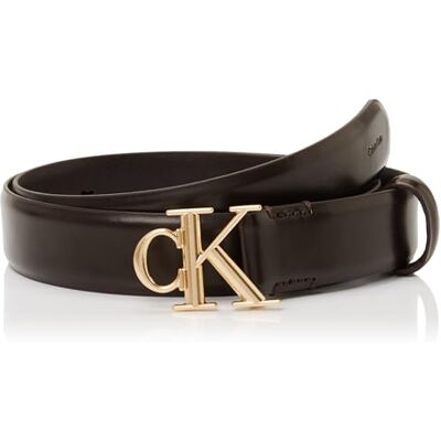 Calvin Round CK Buckle 30 mm bälte slät Lv04f7074g bälten, brun (Delicioso/antikt ljusguld), 85 cm dam Calvin Round CK Buckle 30 mm bälte slät Lv04f7074g bälten, brun (Delicioso/antikt ljusguld), 85 cm dam