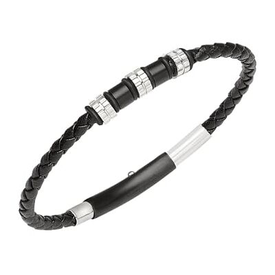 Breil Juwel samling vägglösa, armband av män i läder och stål färg svart mäta unik – TJ3369, 22.5, Läder och stål, Ingen ädelsten Breil Juwel samling vägglösa, armband av män i läder och stål färg svart mäta unik – TJ3369, 22.5, Läder och stål, Ingen ädelsten