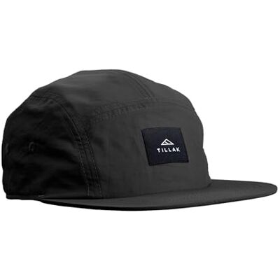 Tillak Wallowa Camp-hatt, lätt nylon 5 panelkeps med snäppstängning, Svart, en storlek Tillak Wallowa Camp-hatt, lätt nylon 5 panelkeps med snäppstängning, Svart, en storlek