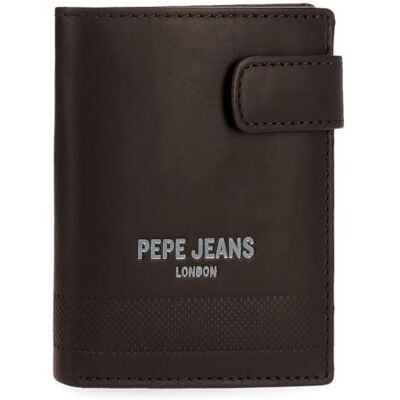 Pepe Jeans Djup vertikal plånbok med klickstängning brun 8,5 x 10,5 x 1 cm läder av joumma väskor, Brunt, Talla única, Vertikal plånbok med klickstängning Pepe Jeans Djup vertikal plånbok med klickstängning brun 8,5 x 10,5 x 1 cm läder av joumma väskor, Brunt, Talla única, Vertikal plånbok med klickstängning