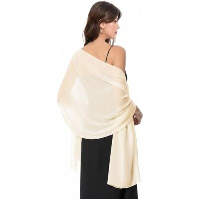 Baoqiya Damsjalar och sjalar för aftonklänning, chiffongsjal, mjuk elegant silkeslen pashmina-tyg, bröllops-/brudsjal, Length(79") * Width(19") Baoqiya Damsjalar och sjalar för aftonklänning, chiffongsjal, mjuk elegant silkeslen pashmina-tyg, bröllops-/brudsjal, Length(79") * Width(19")