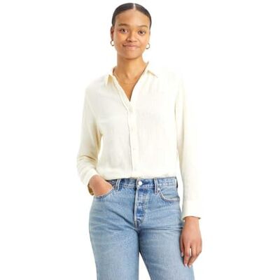Levi's Damer New Classic Fit Bw skjorta skjorta med knäppning krage, Savannah Stripe Anis, S Levi's Damer New Classic Fit Bw skjorta skjorta med knäppning krage, Savannah Stripe Anis, S