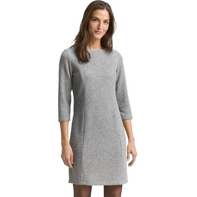 TOM TAILOR Dam 1048782 Mysig klänning med 3/4-arm, 21373 Medium Silver Grå Melange, 34 TOM TAILOR Dam 1048782 Mysig klänning med 3/4-arm, 21373 Medium Silver Grå Melange, 34