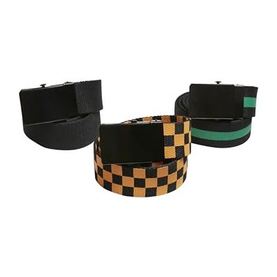 Urban Classics tillbehör Belts Trio Kids, Svart/jordgagrön/magicmango, L/XL Urban Classics tillbehör Belts Trio Kids, Svart/jordgagrön/magicmango, L/XL