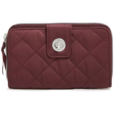 Vera Bradley kvinnors prestanda twill RFID Turnlock plånbok, Raisin, en storlek Vera Bradley kvinnors prestanda twill RFID Turnlock plånbok, Raisin, en storlek