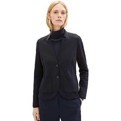TOM TAILOR dam basic Ottoman blazer med fickor, 10668-sky Captain Blue, XL TOM TAILOR dam basic Ottoman blazer med fickor, 10668-sky Captain Blue, XL