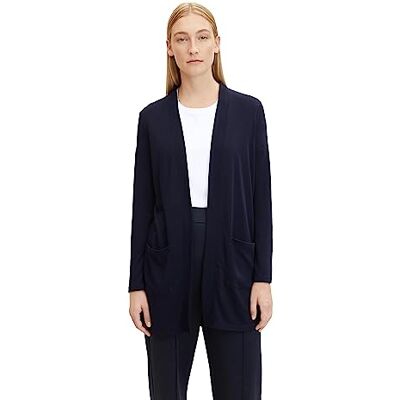 TOM TAILOR Damer kofta med fickor 1032699, 30025 Navy Midnight Blue, XS TOM TAILOR Damer kofta med fickor 1032699, 30025 Navy Midnight Blue, XS