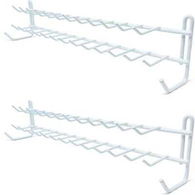 Huji väggmontering slips och bältesställ organisatör, vit (2-pack) Huji väggmontering slips och bältesställ organisatör, vit (2-pack)