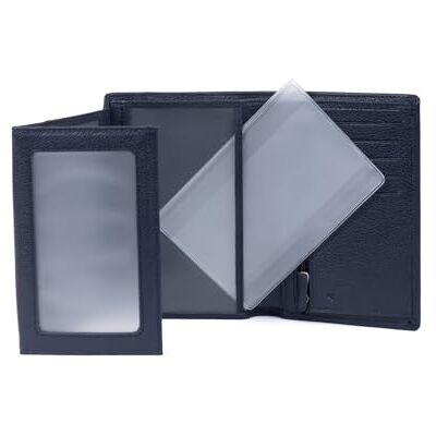Hexagona – Plånbok av kohud duo, marinblå, L: 10 x h: 15 x P: 2,5 cm Hexagona – Plånbok av kohud duo, marinblå, L: 10 x h: 15 x P: 2,5 cm