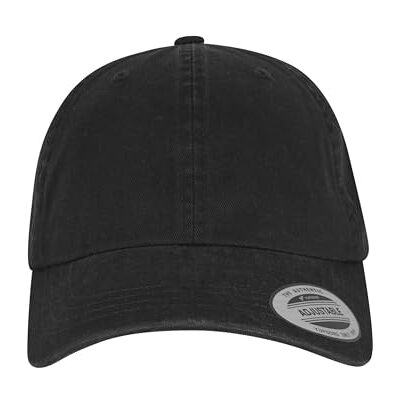 Flexfit Low Profile garment washed, svart, one size Flexfit Low Profile garment washed, svart, one size