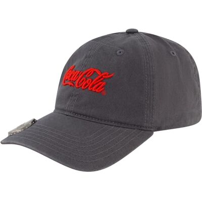 Concept One Unisex vuxen Coca Cola Dad hatt, logotyp bomull justerbar böjd brätte basebollkeps, grå, en storlek, GRÅ, En Storlek Concept One Unisex vuxen Coca Cola Dad hatt, logotyp bomull justerbar böjd brätte basebollkeps, grå, en storlek, GRÅ, En Storlek