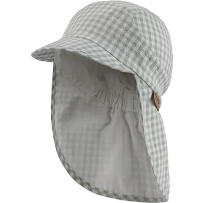 Sterntaler Unisex Schirmmütze mit Nackenschutz Vichy Karo Peaked Cap med nackskydd Vichy Check, steingrün, steingrün Sterntaler Unisex Schirmmütze mit Nackenschutz Vichy Karo Peaked Cap med nackskydd Vichy Check, steingrün, steingrün