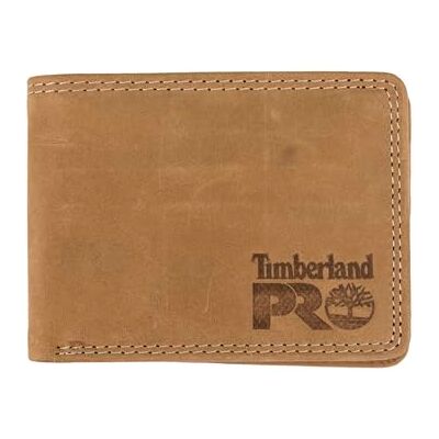 Timberland PRO herr smalt läder RFID tvåfaldig plånbok med ID-fönster på baksidan Timberland PRO herr smalt läder RFID tvåfaldig plånbok med ID-fönster på baksidan