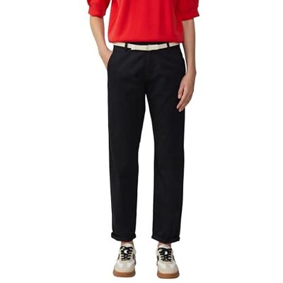 s.Oliver Chino med flätat bälte och garmentfärg, svart, 40 s.Oliver Chino med flätat bälte och garmentfärg, svart, 40