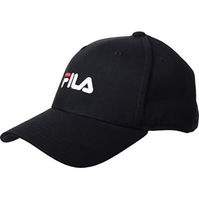 FILA Unisex Brasov 6 panel med linjär logotyp rem baksida baseballkeps, svart, en storlek, svart, En Storlek FILA Unisex Brasov 6 panel med linjär logotyp rem baksida baseballkeps, svart, en storlek, svart, En Storlek