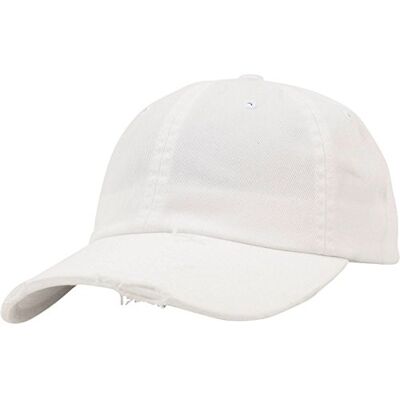Flexfit Unisex Low Profile Destroyed Caps, Vit, one size Flexfit Unisex Low Profile Destroyed Caps, Vit, one size