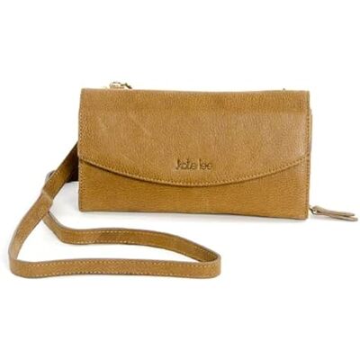 Kate Lee Tobacco avec intérieur Portefeuille Sac à bandoulière en Cuir NLIYANE interiör plånbok korthållare väska två läder och kedjor axelremmar Kate Lee Tobacco avec intérieur Portefeuille Sac à bandoulière en Cuir NLIYANE interiör plånbok korthållare väska två läder och kedjor axelremmar
