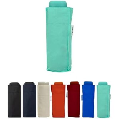 SMATI Mini kompakt hopfällbar paraply Fickstorlek 18cm, vindtät, 200g ultralätt, manuell, reseparaply, blandat paraply, TURKOS färg. SMATI Mini kompakt hopfällbar paraply Fickstorlek 18cm, vindtät, 200g ultralätt, manuell, reseparaply, blandat paraply, TURKOS färg.