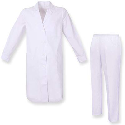 MISEMIYA Laboratorieklänning & PantHONG REFORERAD Neck Sanitära uniformer Medical Uniform Klänning Dam Klänning Vit Ref.81618, Vit, XS MISEMIYA Laboratorieklänning & PantHONG REFORERAD Neck Sanitära uniformer Medical Uniform Klänning Dam Klänning Vit Ref.81618, Vit, XS