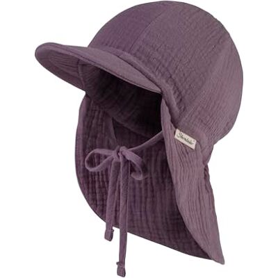 Sterntaler toppmössa med nackskydd, muslin med band av bomull, toppmössa för flickor med nackskydd, skyddar huvudet från solen – solhatt för baby, UV 50+, Pastellviolett, 49 Sterntaler toppmössa med nackskydd, muslin med band av bomull, toppmössa för flickor med nackskydd, skyddar huvudet från solen – solhatt för baby, UV 50+, Pastellviolett, 49