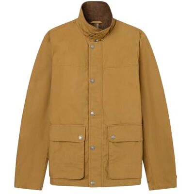 Springfield Barbour kort jacka med dragsko skjortkrage, automatiska lappfickor med knappar, guld, L Springfield Barbour kort jacka med dragsko skjortkrage, automatiska lappfickor med knappar, guld, L