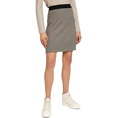 TOM TAILOR Damer Melerad jerseykjol 1028854, 27834 Oyster Grey Melange, 46 TOM TAILOR Damer Melerad jerseykjol 1028854, 27834 Oyster Grey Melange, 46