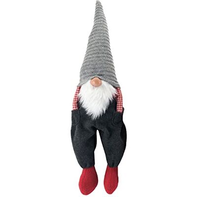 KASANOVA 1 Gnomenmann 55 cm grå hatt, polyester sand polyresin KASANOVA 1 Gnomenmann 55 cm grå hatt, polyester sand polyresin