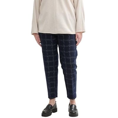 TOM TAILOR Dambyxor med plussize, 35889 – delikat marinblå kontrolldesign, 36/L TOM TAILOR Dambyxor med plussize, 35889 – delikat marinblå kontrolldesign, 36/L