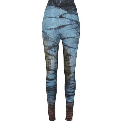 Urban Classics Damleggings, hög midja, av bomull, färgat slips, färgmönster, dambyxor för sport och fritid, loungewear, XS till 5XL, svart, XL (Smal) Urban Classics Damleggings, hög midja, av bomull, färgat slips, färgmönster, dambyxor för sport och fritid, loungewear, XS till 5XL, svart, XL (Smal)