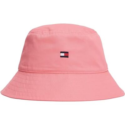Tommy Hilfiger unisex barn liten flagga hinkhatt KA0KA00041 huvudbonad, rosa (tropisk rodnad), S-M Tommy Hilfiger unisex barn liten flagga hinkhatt KA0KA00041 huvudbonad, rosa (tropisk rodnad), S-M