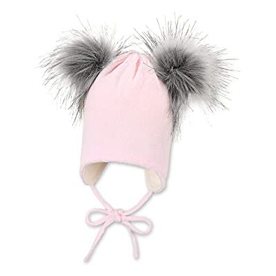 Sterntaler Baby flicka stickad mössa tofs-öra mössa, ROSA, 49 cm Sterntaler Baby flicka stickad mössa tofs-öra mössa, ROSA, 49 cm