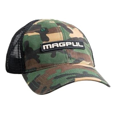 Magpul Standard Trucker Hat Snap Back Baseball Cap, One Size Fits Most, Wordmark Garment Washed Woodland Camo Magpul Standard Trucker Hat Snap Back Baseball Cap, One Size Fits Most, Wordmark Garment Washed Woodland Camo