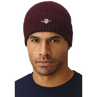 GANT Bomull Blend Logo Beanie, Plumped Red, one size GANT Bomull Blend Logo Beanie, Plumped Red, one size