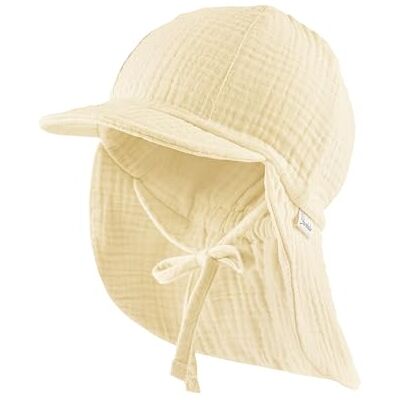 Sterntaler Schirmmütze Nackens. Musselin Solhatt, Vanilj, 53 Unisex Baby Sterntaler Schirmmütze Nackens. Musselin Solhatt, Vanilj, 53 Unisex Baby