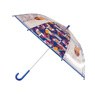 CYPBRANDS CyP Brands- FCBarcelona- Paraply, Barnparaply, Diameter 48 cm, Manuell, Transparent, Officiell Produkt, Flerfärgad, única CYPBRANDS CyP Brands- FCBarcelona- Paraply, Barnparaply, Diameter 48 cm, Manuell, Transparent, Officiell Produkt, Flerfärgad, única