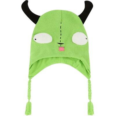 Concept One Invader Zim mössa hatt, Gir vinter stickad mössa med öron, Gröna tofsar, one size Concept One Invader Zim mössa hatt, Gir vinter stickad mössa med öron, Gröna tofsar, one size