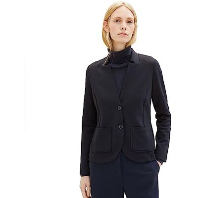 TOM TAILOR dam basic Ottoman blazer med fickor, 10668-sky Captain Blue, 3XL TOM TAILOR dam basic Ottoman blazer med fickor, 10668-sky Captain Blue, 3XL
