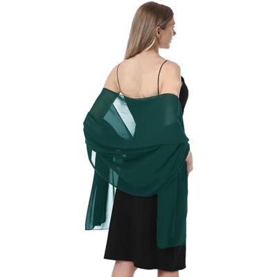 Hotshawl Chiffongsjalar och schalar för aftonklänningar, för damer, elegant mjuk halsduk brud scarf bröllop schal, one size Hotshawl Chiffongsjalar och schalar för aftonklänningar, för damer, elegant mjuk halsduk brud scarf bröllop schal, one size