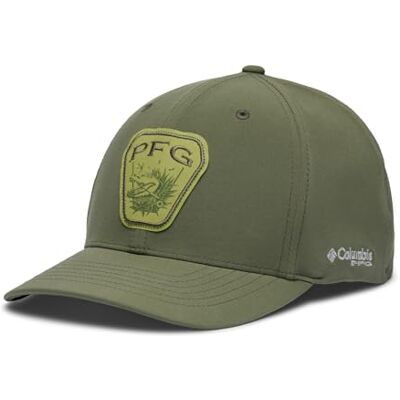 Columbia Unisex PFG Uncharted Ball Cap, Cypress/Dark Stone/PFG Gear Gator, L/XL Columbia Unisex PFG Uncharted Ball Cap, Cypress/Dark Stone/PFG Gear Gator, L/XL