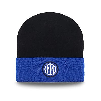 Inter ZeroPlayer Unisex keps med band ny logotyp, fotbollskeps, svart, blå, en storlek Inter ZeroPlayer Unisex keps med band ny logotyp, fotbollskeps, svart, blå, en storlek