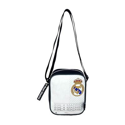 CYPBRANDS CyP Brands- Real Madrid, budväska, väska, plånbok, midjeväska, vit, officiell produkt, Vit, Estandar CYPBRANDS CyP Brands- Real Madrid, budväska, väska, plånbok, midjeväska, vit, officiell produkt, Vit, Estandar