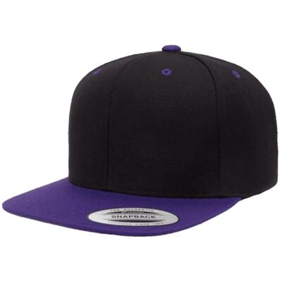 Flexfit Unisex klassisk Snapback 2-tons keps, för kvinnor och män, finns i 17 färger, en storlek passar alla, Svart/lila, one size Flexfit Unisex klassisk Snapback 2-tons keps, för kvinnor och män, finns i 17 färger, en storlek passar alla, Svart/lila, one size