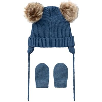 NAME IT Unisex baby stickad mössa, Mörk denim, 40-44 NAME IT Unisex baby stickad mössa, Mörk denim, 40-44